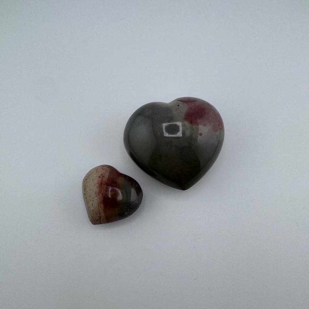 2x Polychrome Jasper Hearts
